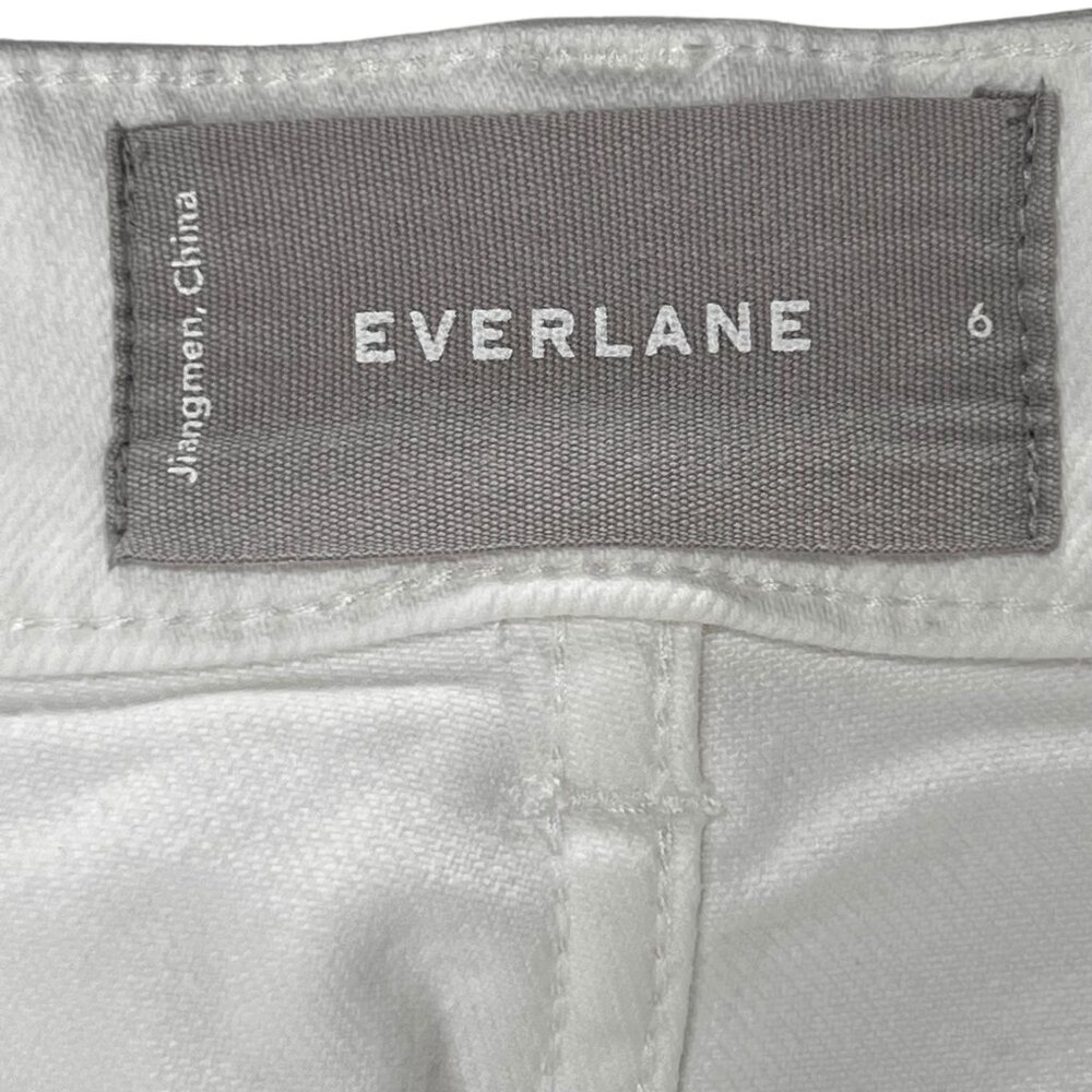 Everlane Straight Leg Cropped White Denim Jeans Classic Pants Size 6 Womens - Picture 4 of 12